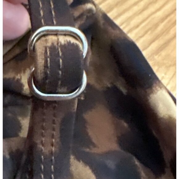 Lauren Ralph Lauren Leopard Print Tankini Top & Solid Brown Bikini Bottoms Sz 14 - Picture 6 of 14